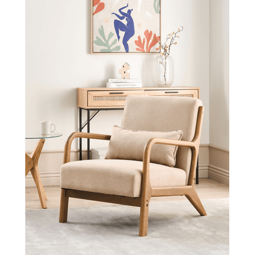 Poltrona SKOVDE Tecido Creme Poltrona SKOVDE Tecido Creme