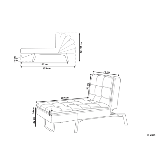 Chaise longue LOIRET Tecido Creme Chaise longue LOIRET Tecido Creme