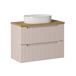 Mueble de lavabo individual de y mueble columna Riva 80 Mueble de lavabo individual de y mueble columna Riva 80 Beige
