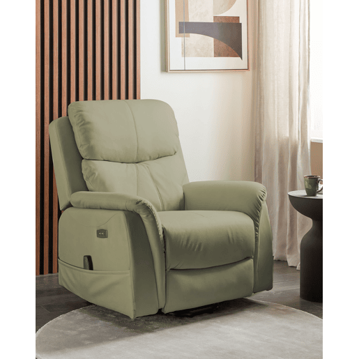 Poltrona eletricamente reclinável GLORIE função de massagem Pele sintética Verde