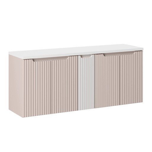 Móvel de toucador de 5 portas Riva Cashmere e Branco 140cm