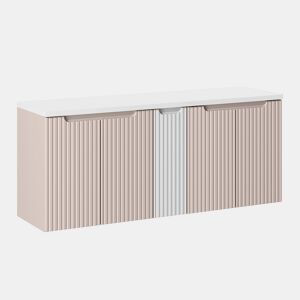 Móvel de toucador de 5 portas Riva Cashmere e Branco 140cm