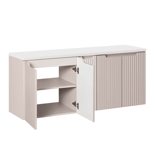 Móvel de toucador de 5 portas Riva Cashmere e Branco 140cm