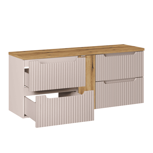 Móvel lavatório 140cm 4 gavetas Riva Cashmere Madeira