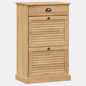 vidaXL Sapateira VIGO 60x35x96 cm madeira de pinho maciça