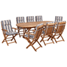 Conjunto de refeições de jardim 8 lugares MAUI II com almofadas Madeira de acácia Multicolor