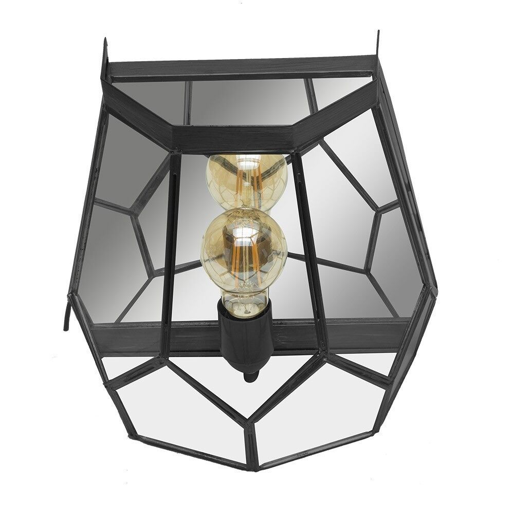 Aplique De Pared Metal Serie Lente Negro