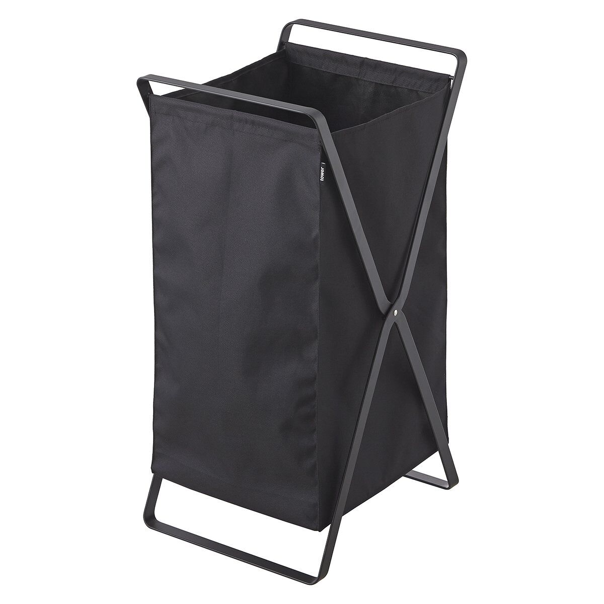 Cesto de ropa plegable negro Tower - L30 cm