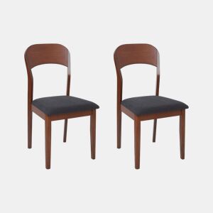 Conjunto de 2 cadeiras de jantar ALVIN Madeira Castanho escuro