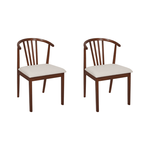 Conjunto de 2 cadeiras de jantar CRAIG Madeira Castanho escuro