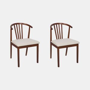 Conjunto de 2 cadeiras de jantar CRAIG Madeira Castanho escuro