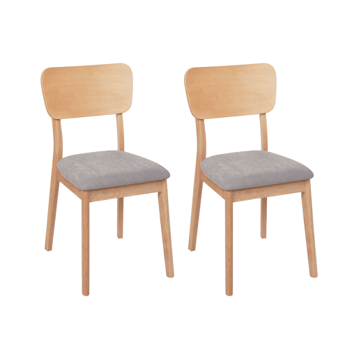 Conjunto de 2 cadeiras de jantar MINIER Madeira Castanho claro