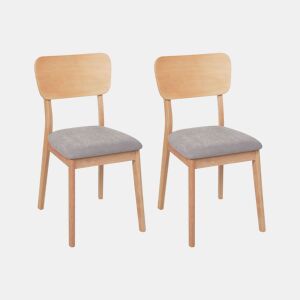Conjunto de 2 cadeiras de jantar MINIER Madeira Castanho claro