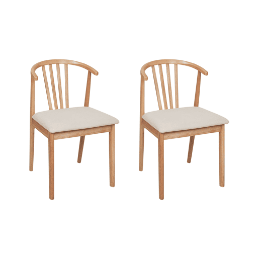 Conjunto de 2 cadeiras de jantar CRAIG Madeira Castanho claro