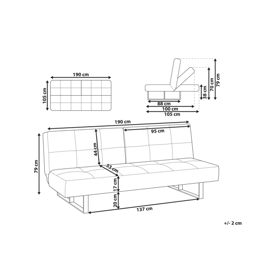 Sofá-cama DUBLIN Tecido Verde 3 lugares