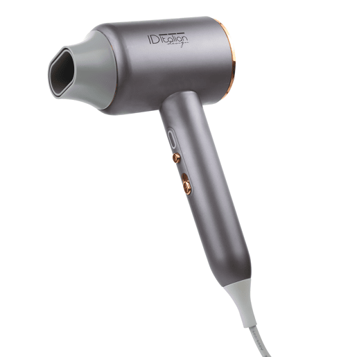 Italian Design - Cyclone Blue Ionic Power Secador de cabelo iônico profissional - Secador de cabelo com potência de 2200W, 3 modos de aquecimento, botão de ar frio, 3 velocidades e função iônica - cinza