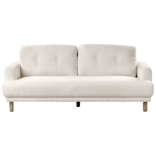 Sofá TUVE Bouclé Branco 3 lugares Sofá TUVE Bouclé Branco 3 lugares