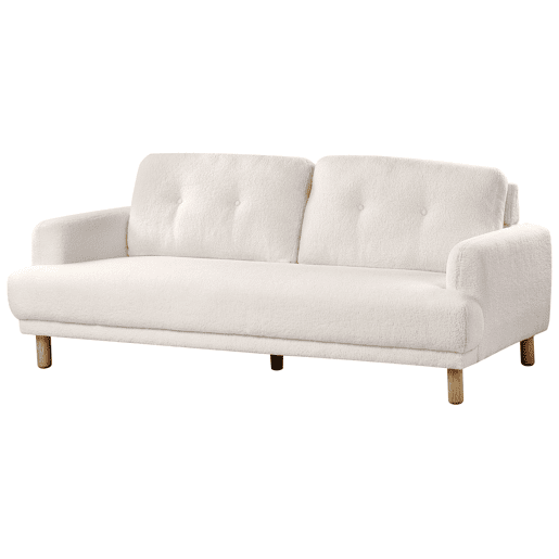 Sofá TUVE Bouclé Branco 3 lugares Sofá TUVE Bouclé Branco 3 lugares