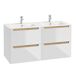 Mueble doble lavabo encastrado 4 cajones Livia Mueble doble lavabo encastrado 4 cajones Livia Blanco