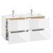 Mueble doble lavabo encastrado 4 cajones Livia Mueble doble lavabo encastrado 4 cajones Livia Blanco