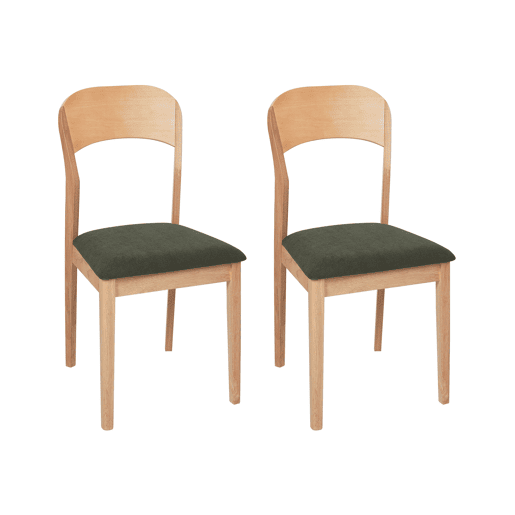 Conjunto de 2 cadeiras de jantar ALVIN Madeira Castanho claro