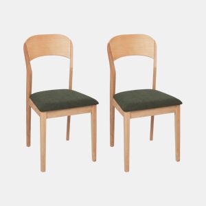 Conjunto de 2 cadeiras de jantar ALVIN Madeira Castanho claro