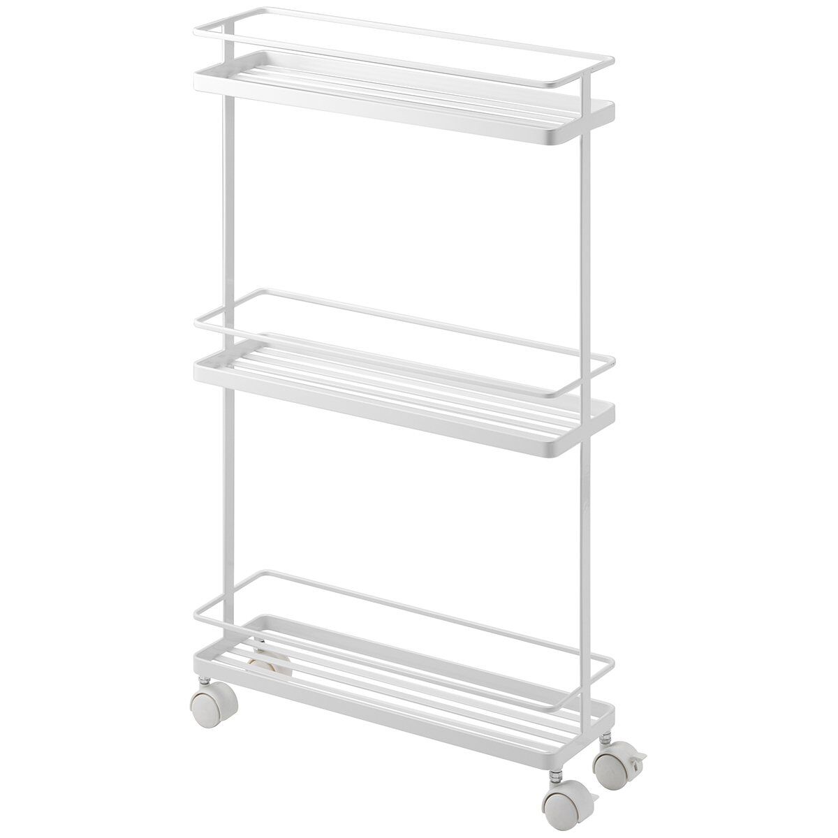 Carrito con ruedas de acero blanco - l38 cm