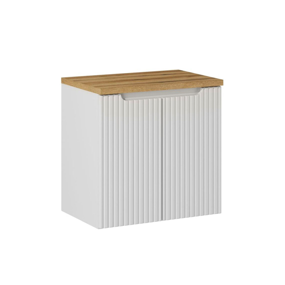 Mueble bajo lavabo 60cm 2 puertas encimera riva blanco y madera