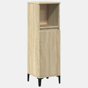 vidaXL Armário WC 30x30x100 cm derivados de madeira carvalho sonoma