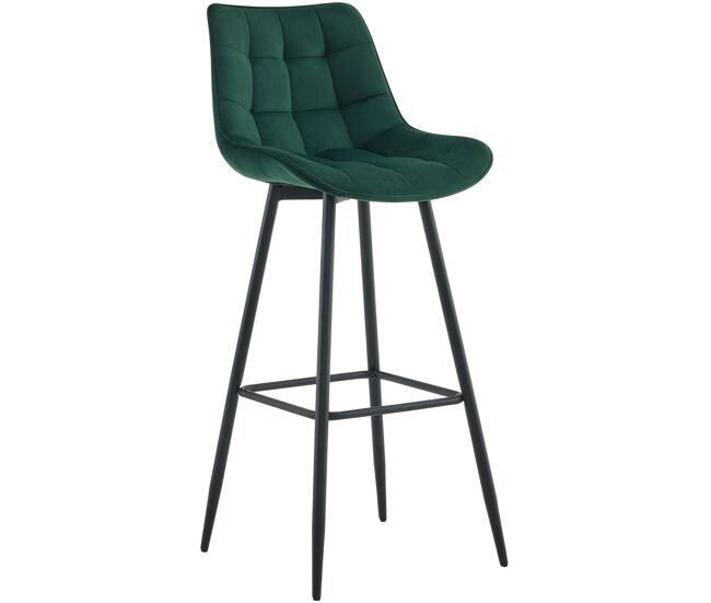 Taburete de bar dartford terciopelo verde 52x47x106 cm