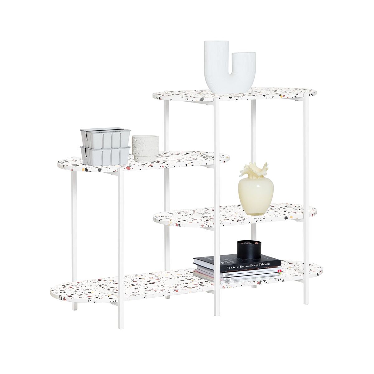 Sobuy fsb89-w mesa de entrada mesa consola en 4 niveles