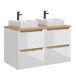 Mueble doble lavabo 4 cajones Livia Mueble doble lavabo 4 cajones Livia Blanco