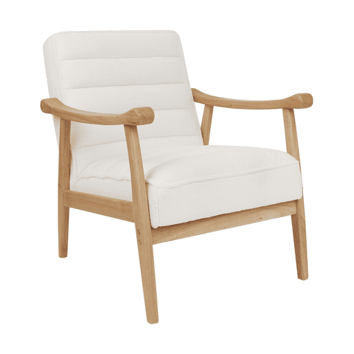 Poltrona LEKNES Bouclé Branco creme
