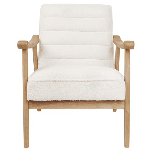 Poltrona LEKNES Bouclé Branco creme