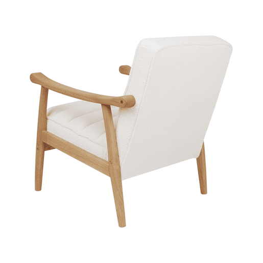 Poltrona LEKNES Bouclé Branco creme