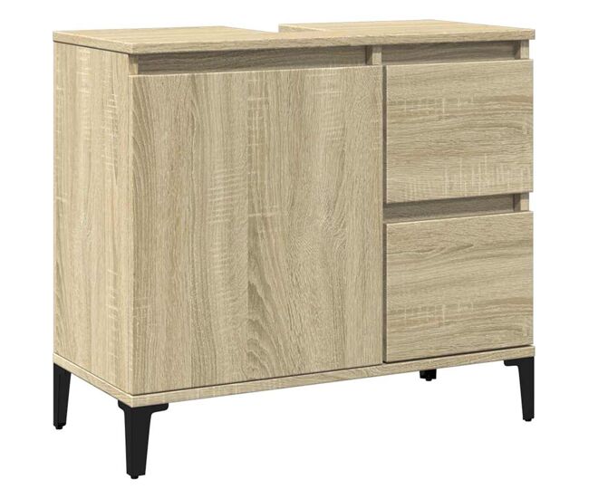 Vidaxl armario de baño madera contrachapada roble sonoma 65x33x60 cm