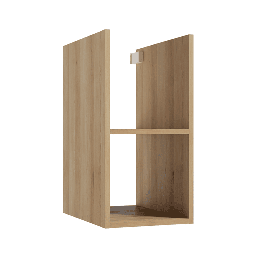Móvel simples lavatório 90cm 2 nichos Livia Branco e Madeira Móvel simples lavatório 90cm 2 nichos Livia Branco e Madeira