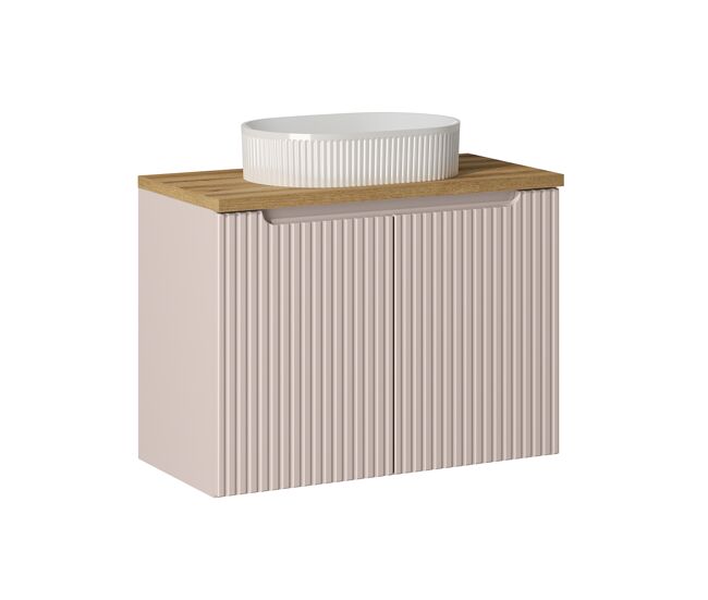 Mueble lavabo individual 80cm 2 puertas riva cachemira y madera