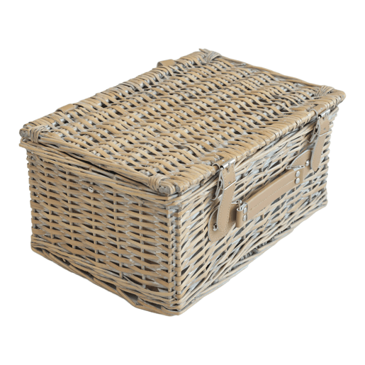 Lumparland Cesto de piquenique para 2 pessoas com caixa térmica 40x28x20cm - Branco  Azul casa.pro