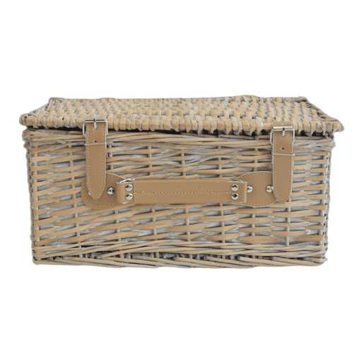 Lumparland Cesto de piquenique para 2 pessoas com caixa térmica 40x28x20cm - Branco  Azul casa.pro