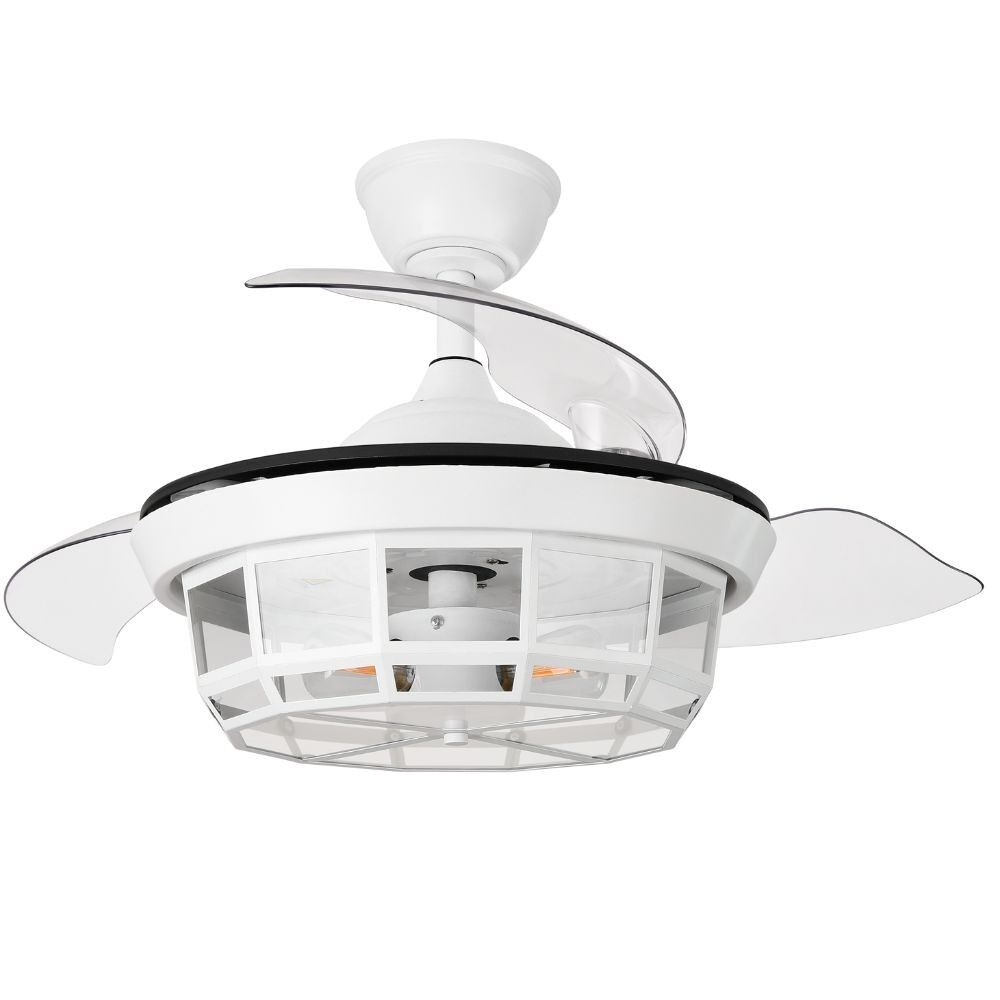 Ventilador De Techo Dc Tornado Negro 40cm Led Cct Regulable Control Remoto Con Temporizado