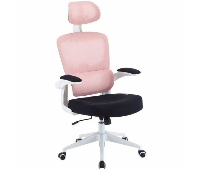 Silla gaming ergo waxter giratoria con ruedas abatible rosa