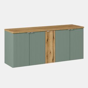 Móvel de toucador de 5 portas de 140 cm verde jade e madeira