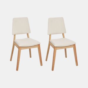 Conjunto de 2 cadeiras de jantar MERRILL Madeira Creme claro