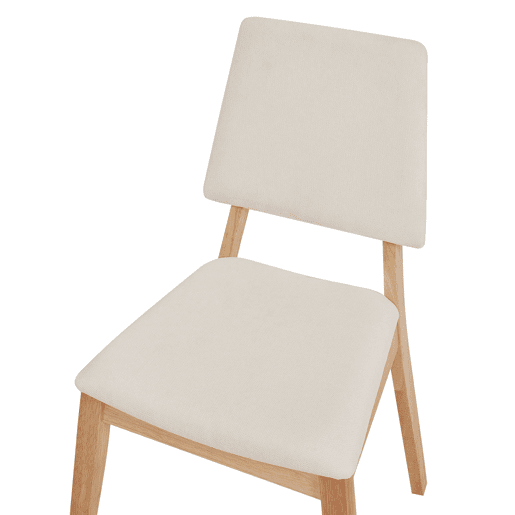 Conjunto de 2 cadeiras de jantar MERRILL Madeira Creme claro