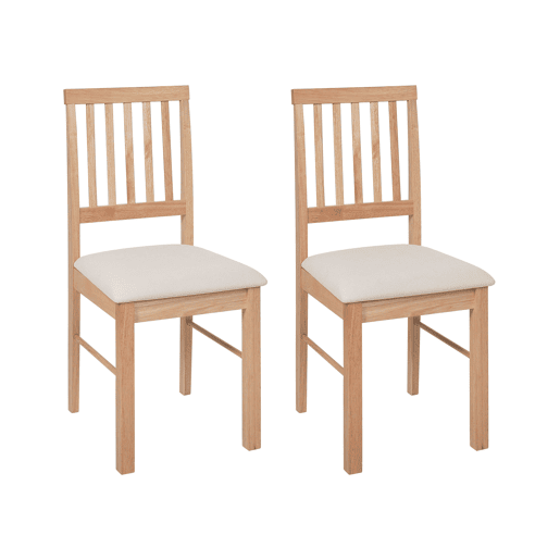Conjunto de 2 cadeiras de jantar ORONO Madeira Castanho claro