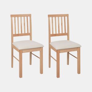 Conjunto de 2 cadeiras de jantar ORONO Madeira Castanho claro