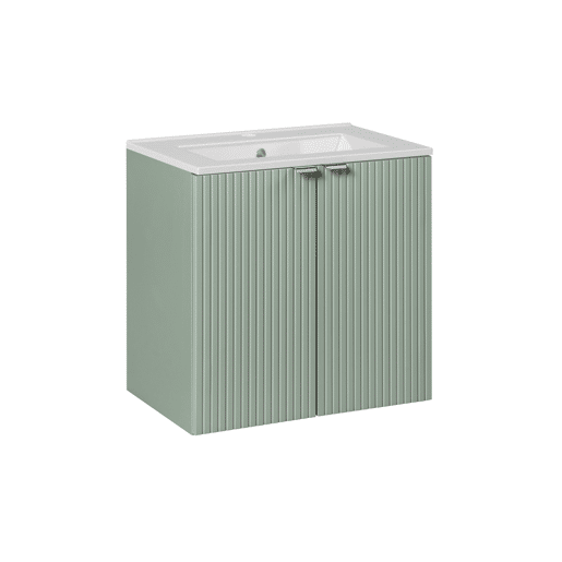 Móvel de lavatório individual 60cm 2 portas Verde Jade