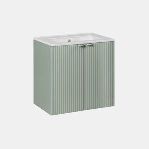 Móvel de lavatório individual 60cm 2 portas Verde Jade
