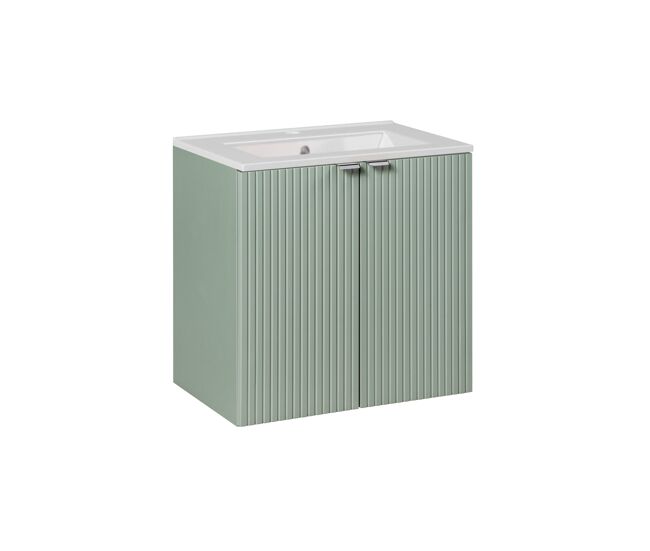 Mueble lavabo individual encastrado 60cm 2 puertas Jade Verde